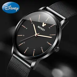 Мужские Бизнес лучшее качество Топ бренд disney Homme оригинальное качество Микки Маус из нержавеющей стали сетчатые кожаные часы хорошее время