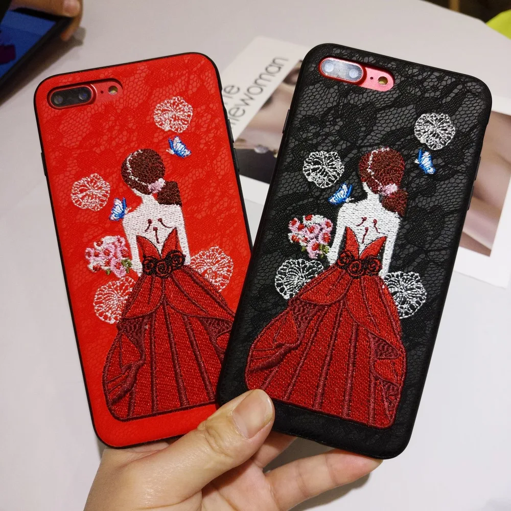 Buy Luxury Retro Lace 3D Embroidery Phone Case Cover