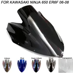 Лобового стекла для Kawasaki NINJA 650 ER6F ER-6F 2006-2008 Double Bubble ветрового стекла Обтекатели мотоцикл