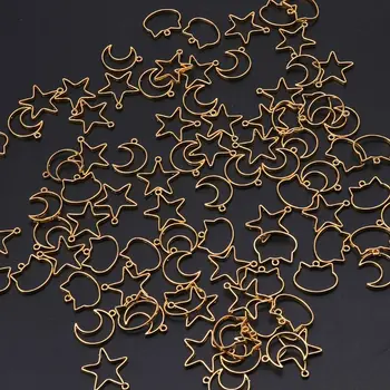 

90Pcs Cat Moon Star Resin Frame Open Bezels Setting Blank Pendant Jewelry Making