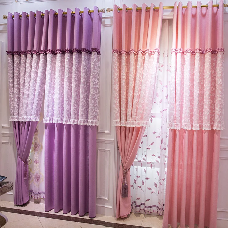 Online get cheap roze paars kant gordijnen aliexpress.com ... Roze woonkamer gordijnen