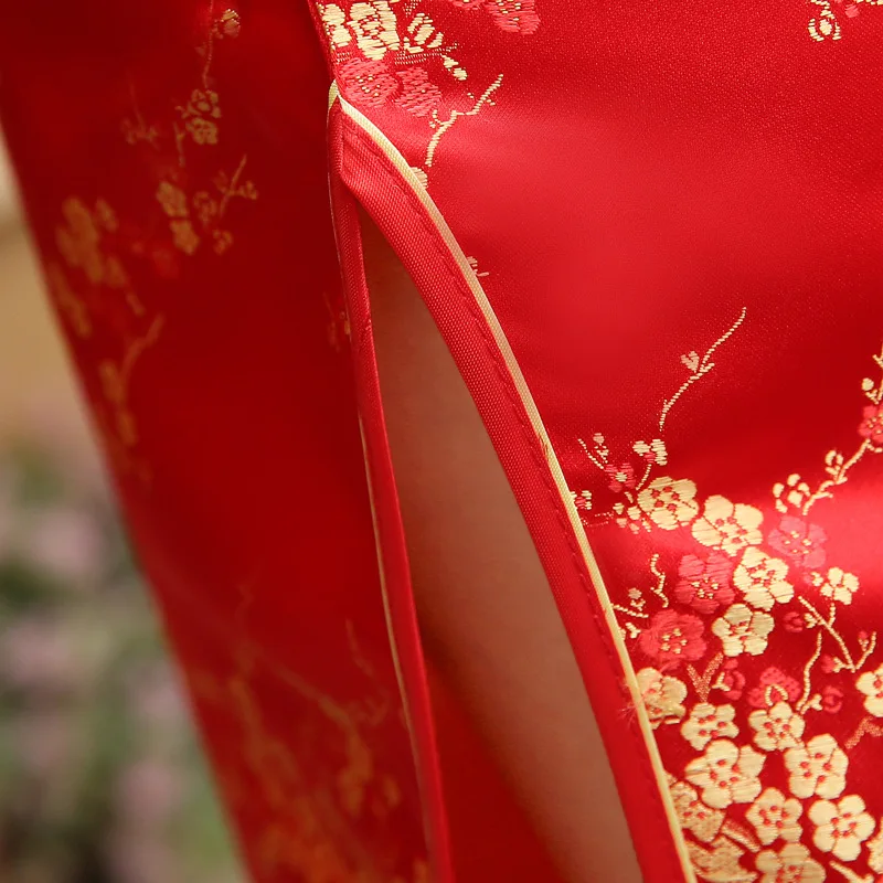 Красное китайское женское платье винтажное атласное Qipao сексуальное длинное тонкое Cheongsam горячая Распродажа Цветочное платье размер s m XL XXL 3X4XL 5XL 6XL