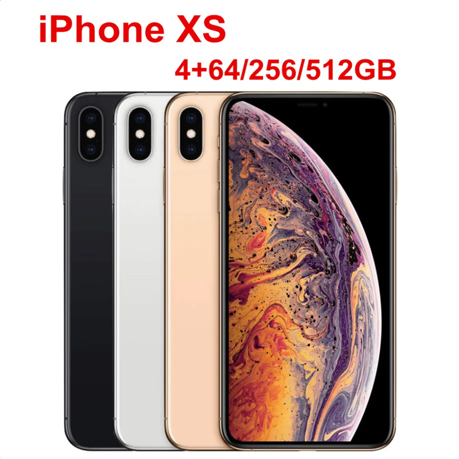 Apple iPhone XS 5," ram 4 Гб rom 64 Гб/256 ГБ/512 ГБ мобильный телефон LTE Hexa Core 12MP+ 12MP IOS12 Face ID NFC A12 Bionic