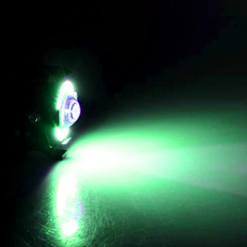 

Green Motorcycle Headlight Angel Eyes High/Low Beam LED Fog Spotlight W/Switch