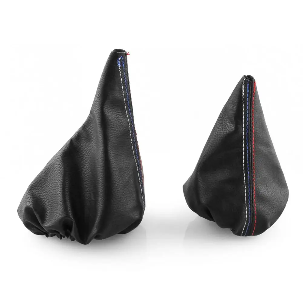 

2018 New 2 Pcs/Set Car modification DIY accessories Handbrake Gaiter Shift Boot Leather Cover Boot For BMW 3 Series E36 E46 M3