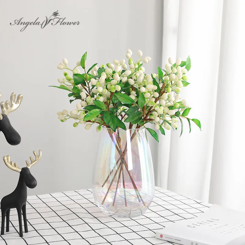 

Artificial flower berry fruits plant branch Christmas gift decor flower home garden hotel DIY wedding flower plant wall material