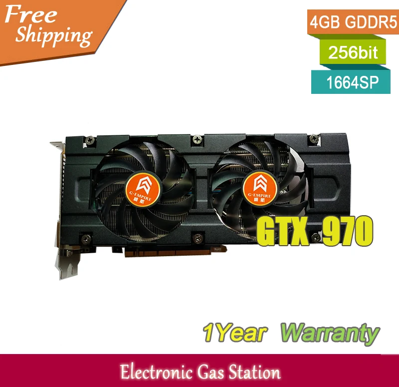 Оригинал weihang настольные видеокарты nvidia geforce gtx 970 4 ГБ gddr5 256bit dvi hdmi displayport 1664sp |