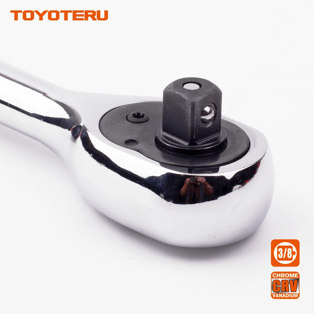 TOYOTERU 3/8 "Привод высокий крутящий момент трещотка Ключ 72 Зубы CR-V гнездо Quick Release Квадратная Головка гаечный ключ гнездо привод ручные