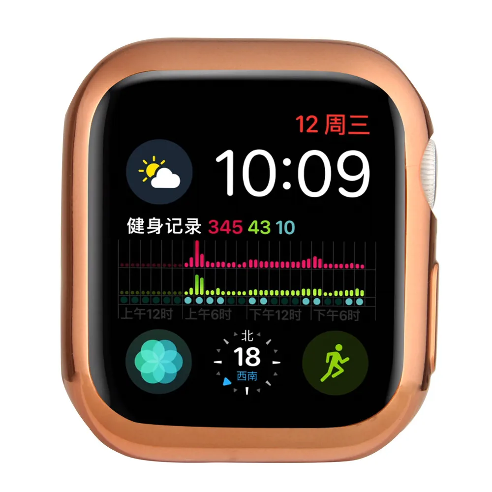 Полностью защищающий силиконовый мягкий чехол для Apple Watch iWatch Series 4 5 44 мм 40 из ТПУ с
