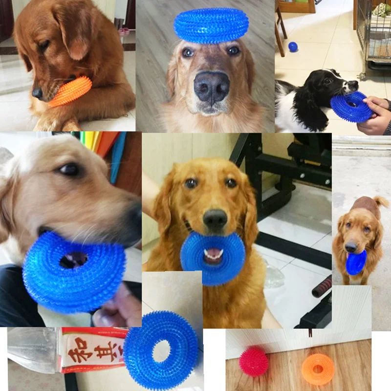 S/L игрушки для собак, пищащая жевательная игрушка для домашних животных, для золотого ретривера, большие собаки, тренировка, жевательный круг, кольцо, маленькие игрушки для собак 3