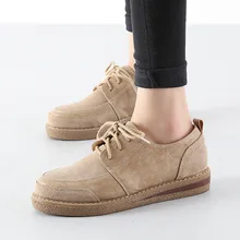 Teahoo/Коллекция года; сезон весна; однотонные женские туфли-оксфорды в стиле ретро с круглым носком на шнуровке; Туфли-оксфорды на плоской подошве; женская модная обувь с закрытым носком