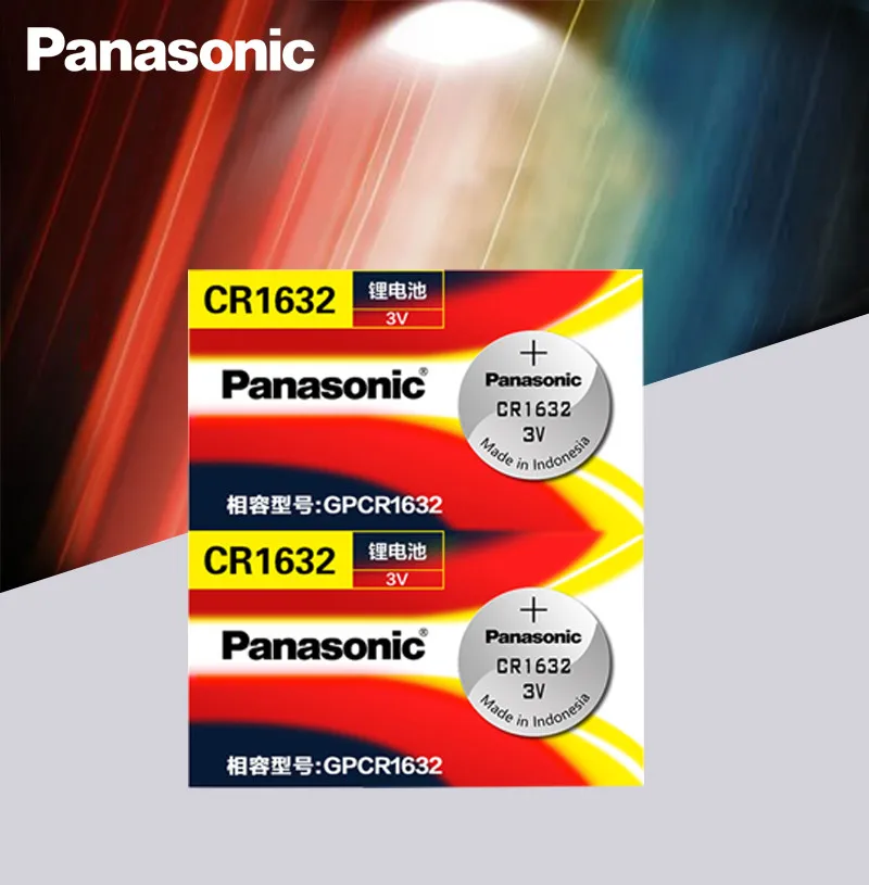 

2pcs Panasonic cr1632 button cell coin battery 3v watch remote control car keys DL1632 ECR1632 GPCE1632 lithium battery