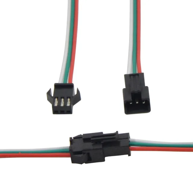 25 Paar JST SM 2-Pin Stecker - 10cm Kabel Für LED & Elektronik