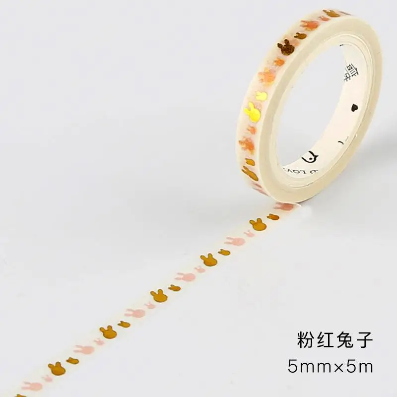 Cute Mushroom Gold Skinny Decorative Masking Washi Tapes,5mm*5m Diy Masking Tape for Scrapbooks, DIY Crafts, Cards, Journals - Цвет: A