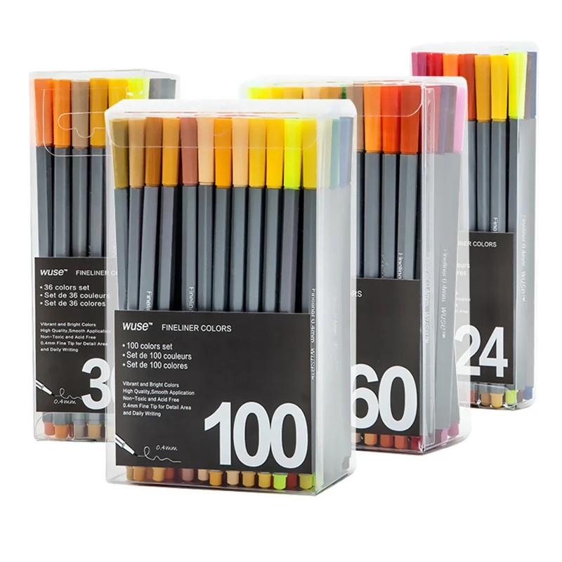 

Colored Micron Fineliner Pen Set Fine Point 0.4mm Sketch Marker Liner Drawing Bullet Journal Pen School Markers Art Supplies