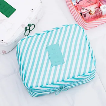 

New Travel Cosmetic Bag Multi-function Convenient Waterproof Small Square Bag Color Compartment Cosmetics Toiletries Storage Bag