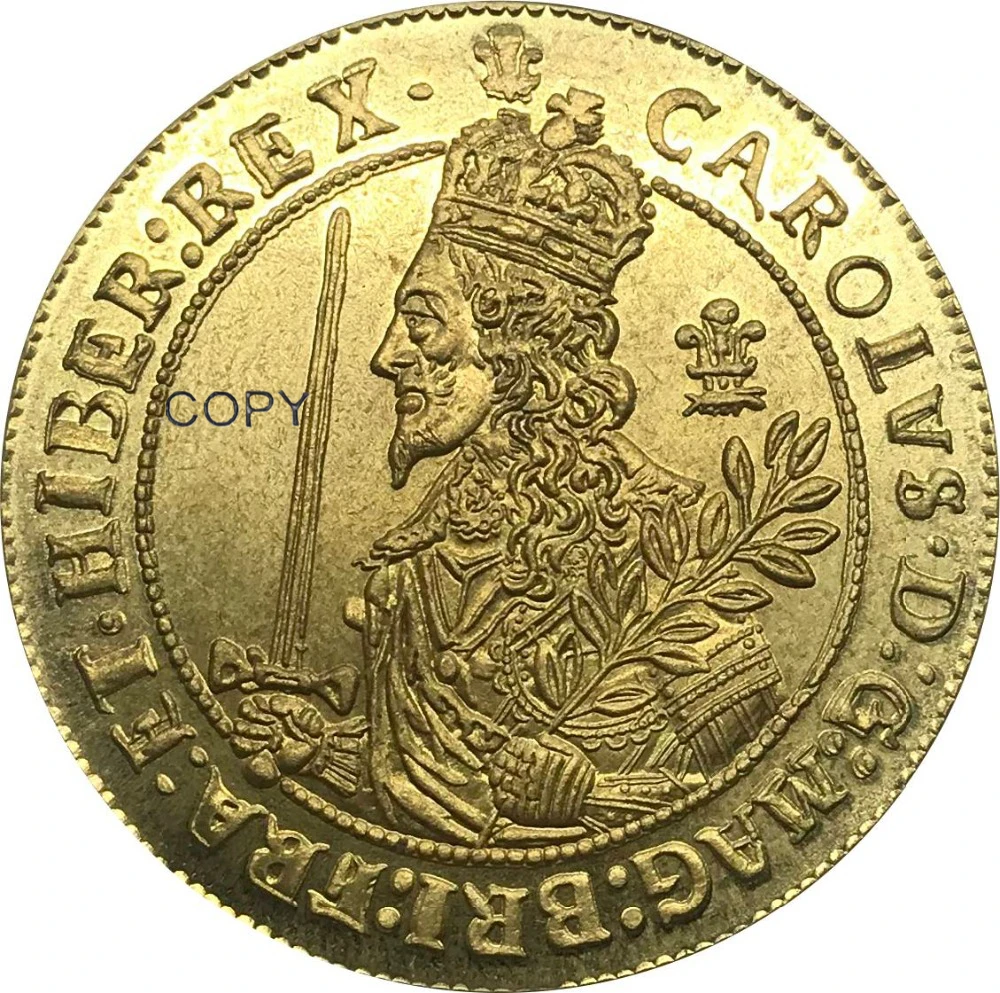 1644 Великобритания тройной Unite Charles I Oxford монета Монета коллекционные латунные