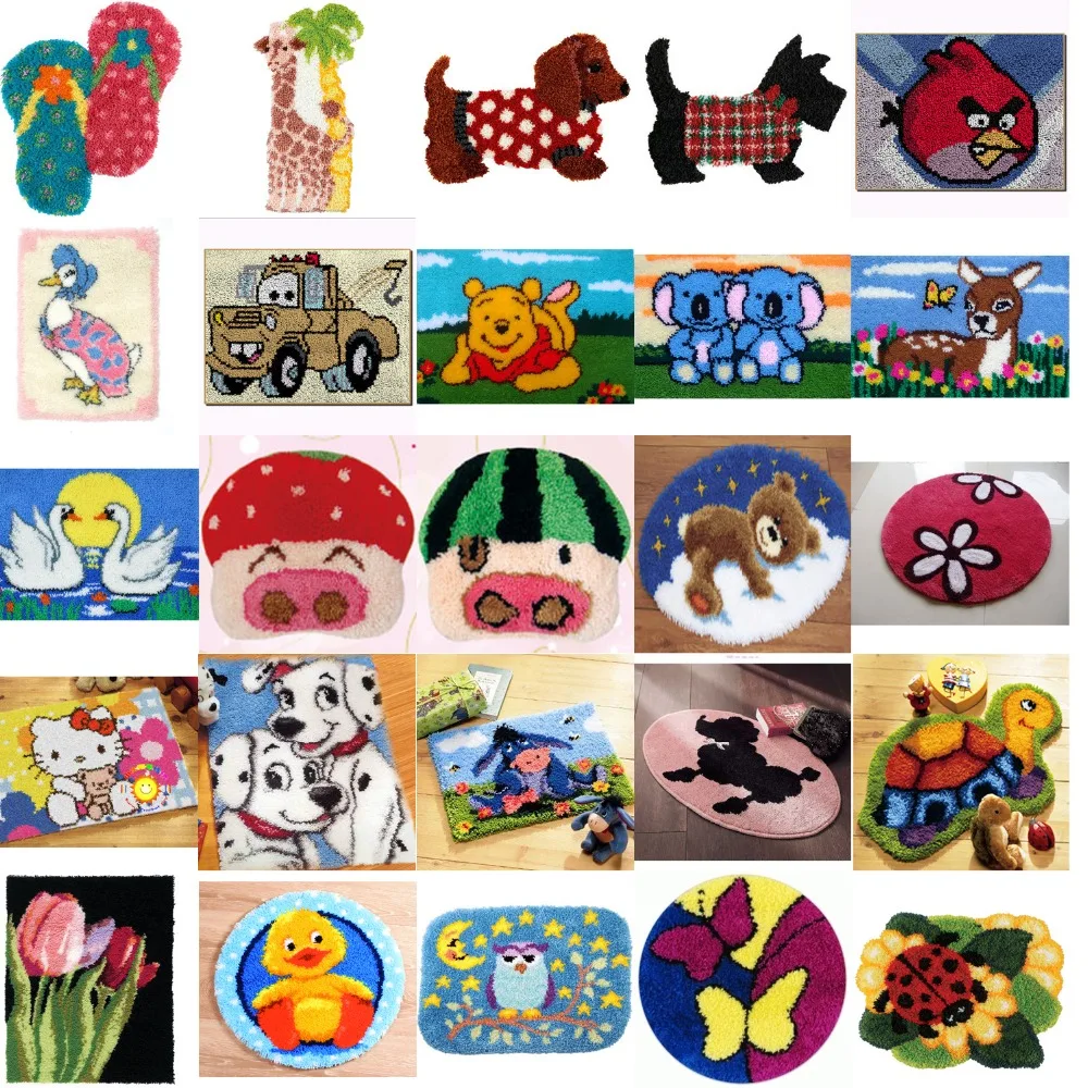 

DIY Needlework Kit Acrylic Yarn Embroidery Pillow latch hook Canvas Cushion Front Cross Stitch Pillowcase style ONEROOM