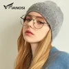 VIANOSI Knitted Winter Hat Women Thick Female Beanies Warm Cap Rhinestone Pearl Wool Hats for Women 3