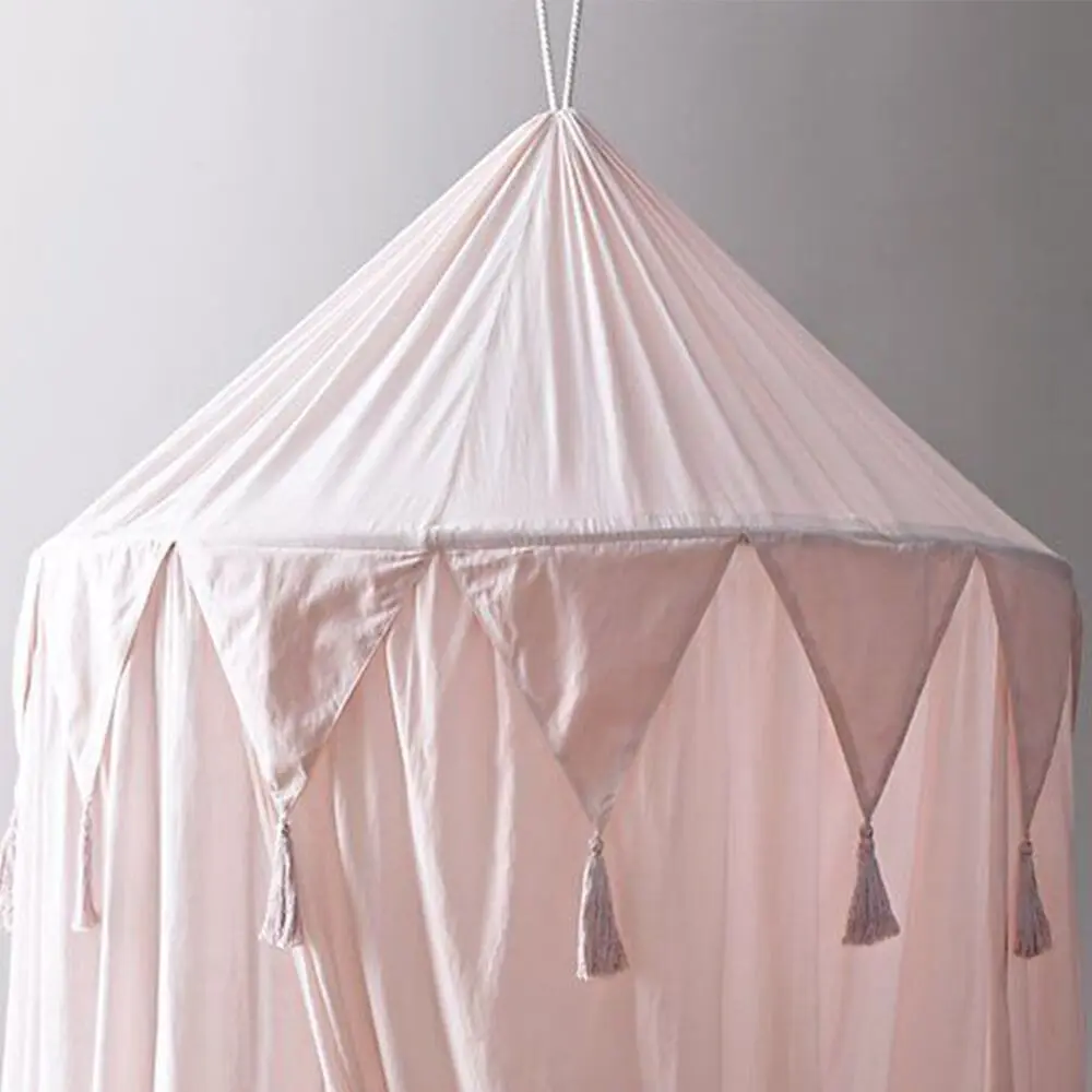 Новая кроватка москитные сетки сетка с бахромой шифоновая детская кровать, палатка для новорожденных москитная сетка купол подвесное