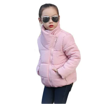 

Autumn Winter Baby Girls Down Cotton Coats Teenage Children Stand Collar Long Sleeve Overcoats Kids Warm Thick Outerwears G29