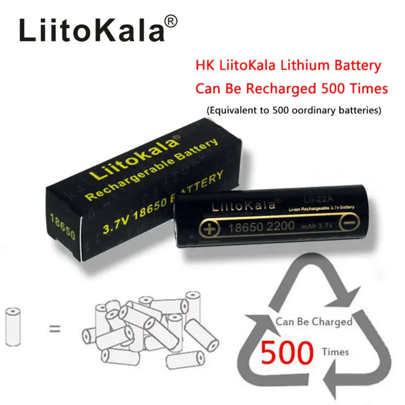 HK LiitoKala Lii-22A 3,7 V 18650 2200mAh 18650 батарея 3,7 V 2200mAh аккумуляторная батарея