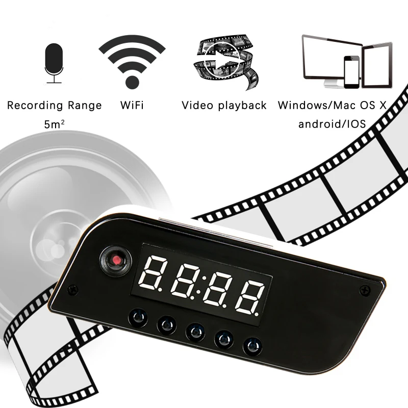 

Mini WIFI Camera Clock Alarm P2P IR Night Vision Wifi Cam IP 720 Mini DV DVR Camcorder Wifi Remote Control Wireless Micro Camera