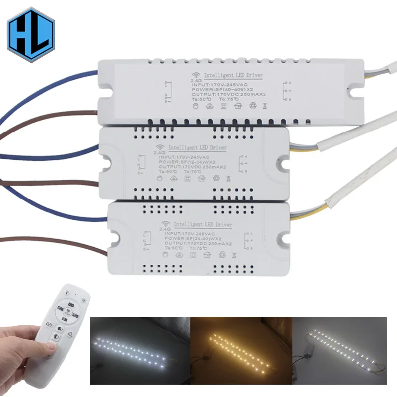 

12-60W*2 LED Intelligent Lamp Driver Light Transformer Input AC170-265V 2.4G WIFI Power Supply Adapter for Phone Control Lamp