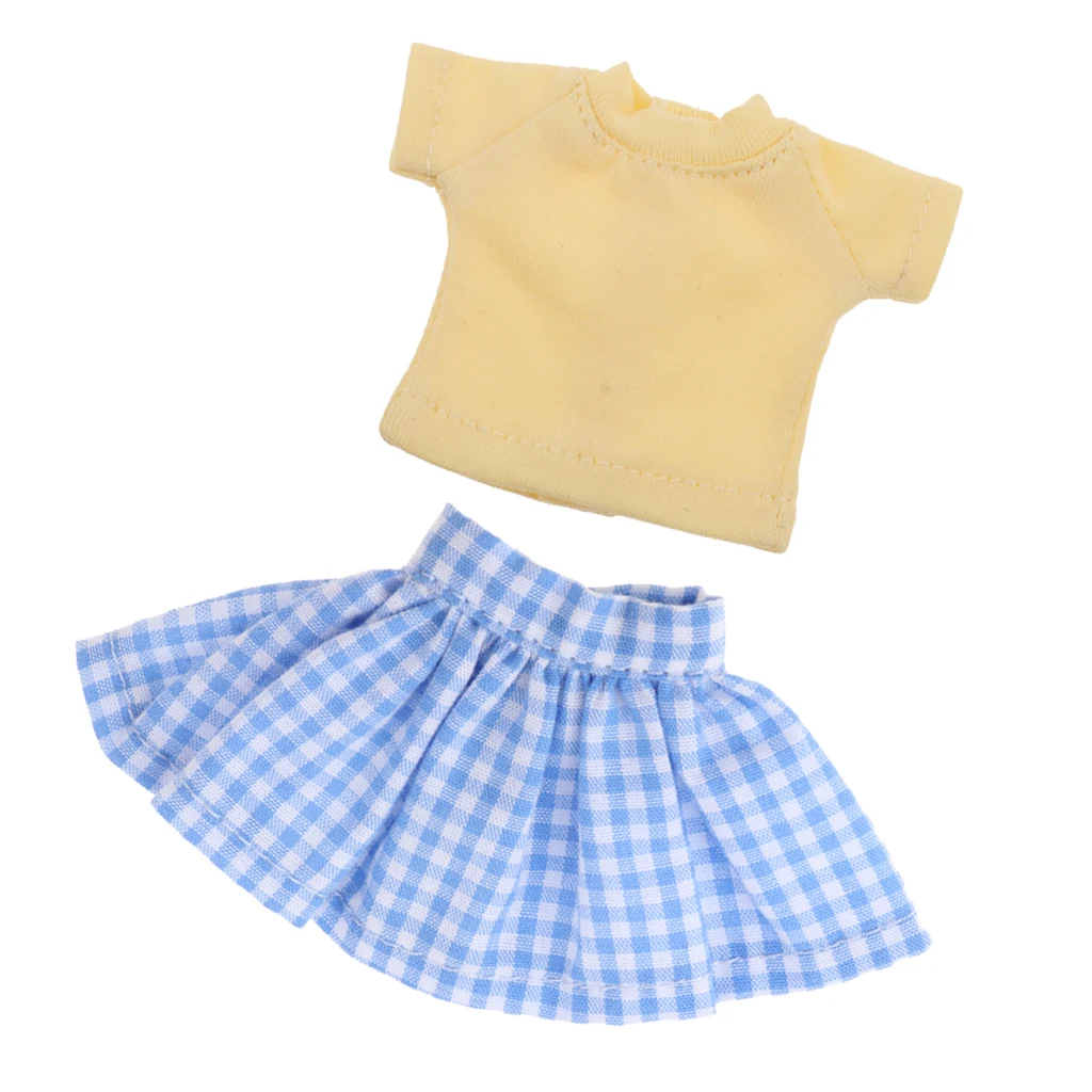 yellow and blue as Костюмы юбки ручной работы из двух частей и топ для кукла 1/6 - Цвет: yellow and blue as