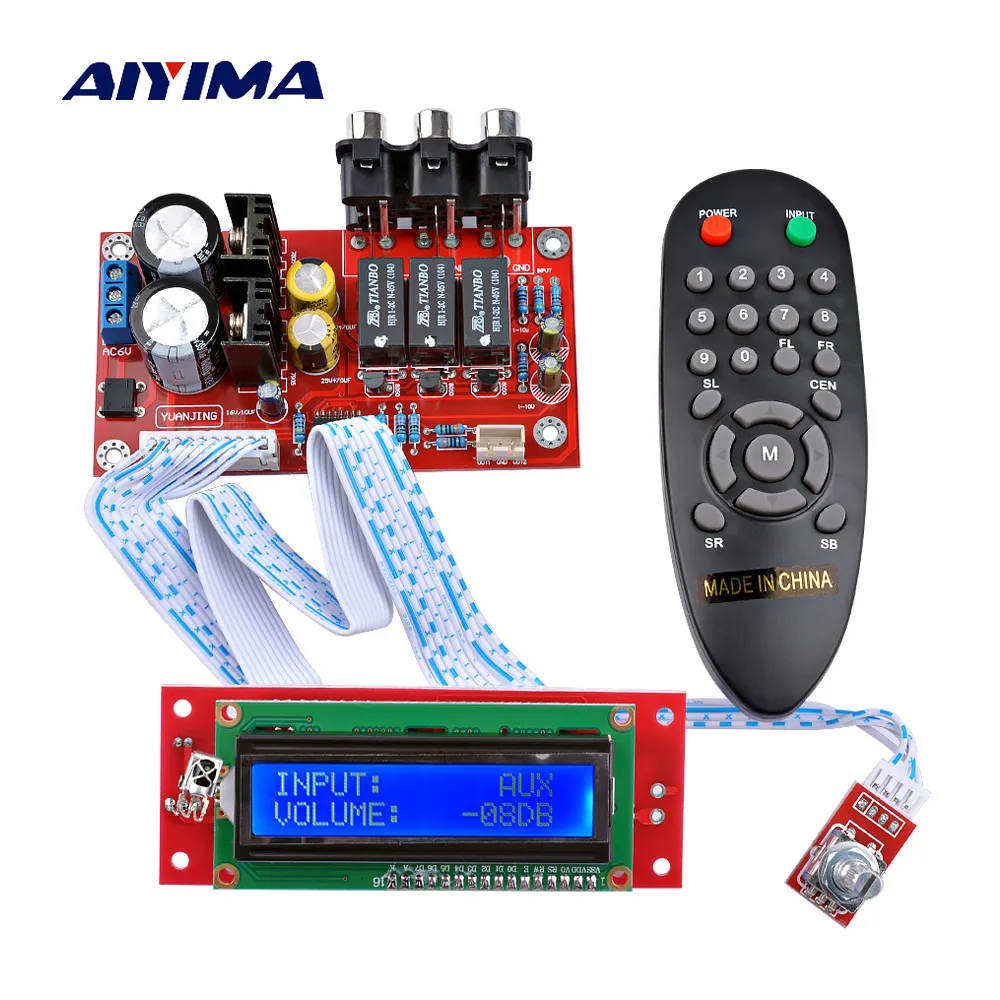 

AIYIMA CS3310 Audio Volume Preamplifier Board 3 Way Switch Input Remote Control Volume Preamp LCD Display Signal Switch Preamp