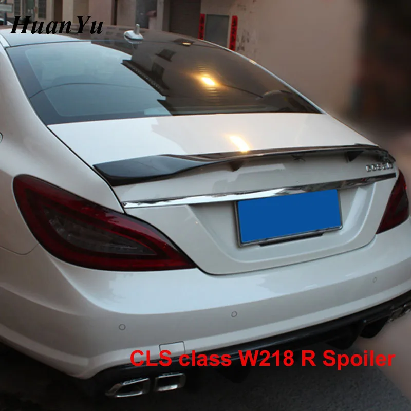 Углеродное волокно R Стиль Ducktail спойлер для Mercedes-benz CLS W218 задний багажник губы крылья CLS350 CLS500 2011