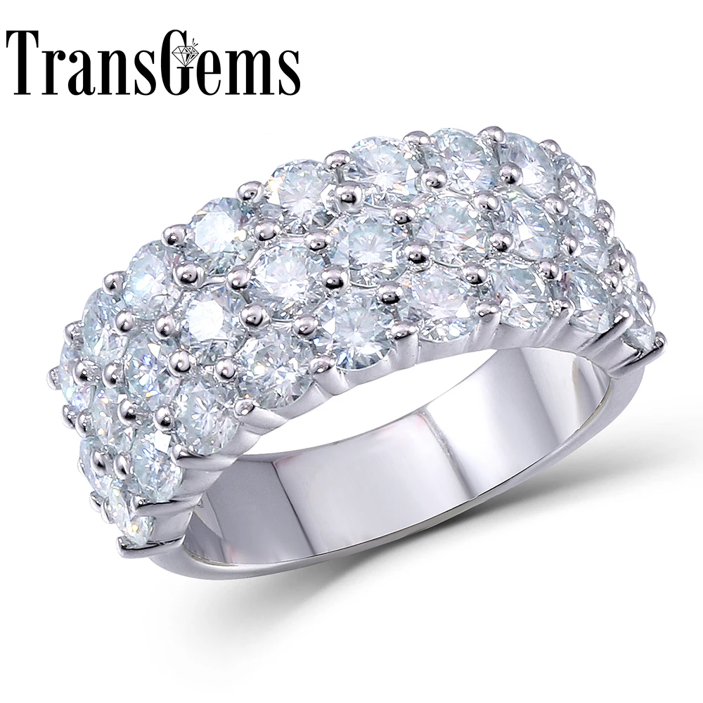 

2.8CTW Carat Engagement Wedding Lab Grown Moissanite Diamond Ring Real 14k 585 White Gold For Wedding Women ring