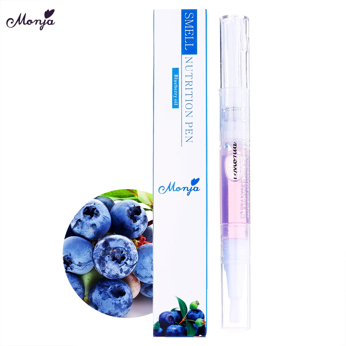 Monja 10 видов стилей ароматизатор фруктового цветка для дизайна ногтей, питательная масляная ручка для ремонта ногтей, лечение кутикулы, восстанавливающее масло, инструмент для ухода за маникюром - Цвет: blueberry