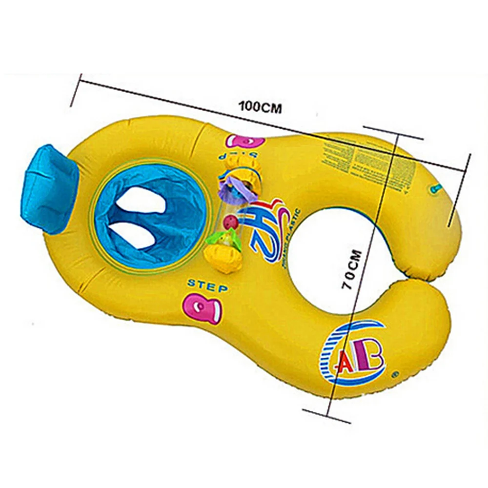 Outdoor Swimming Float Ring Baby Mother And Child Inflatable Swimming Ring Circle Double Seat Raft Swim Ring Aid Trainer Rings