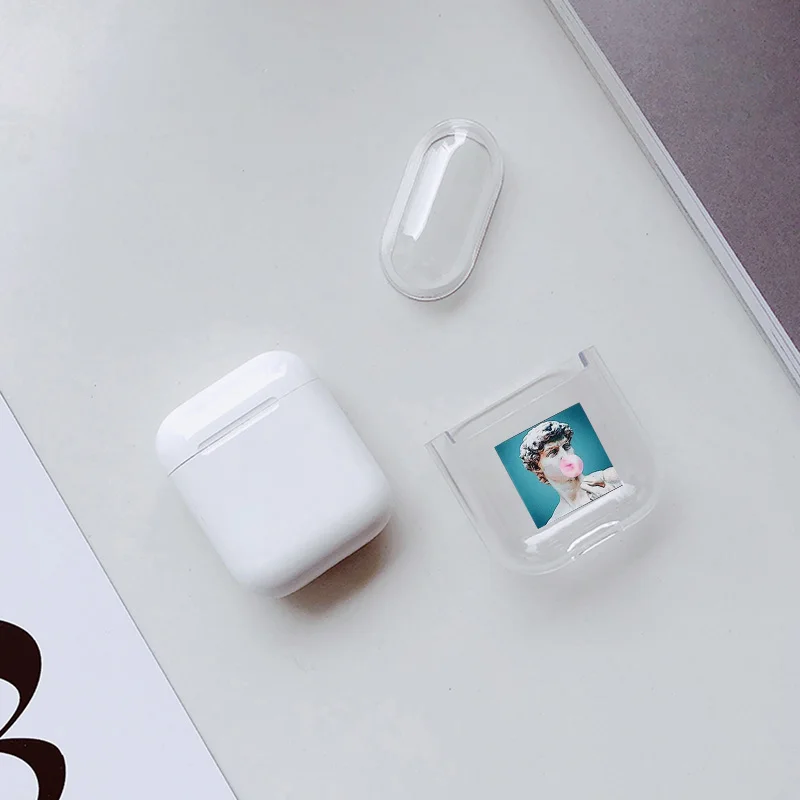 Милый чехол для Apple airpods чехол со смешными героями из мультфильмов статуи искусство Беспроводной Bluetooth наушники чехол для переноски 1/2 мягкие Защитный чехол