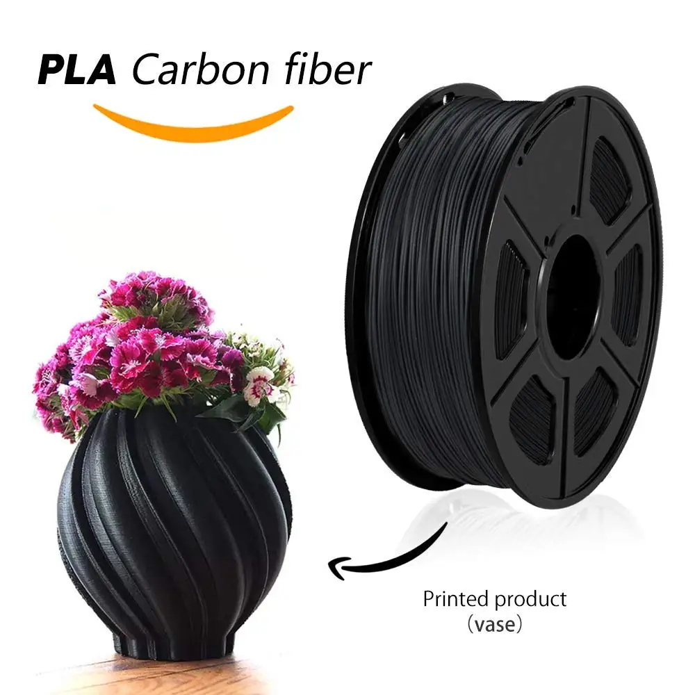 PLA углеродное волокно 3d принтер нить PLA углеродное волокно нить 1,75 мм, 3D печать нити с низким запахом точность измерения+/