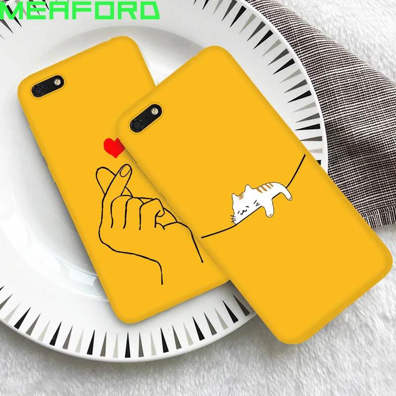 

For Cover Huawei Y5 Prime 2018 Case Yellow Back For Huawei Y5 2018 Case Silicone Soft TPU Capas For Huawei Y 5 Prime 2018 Fundas