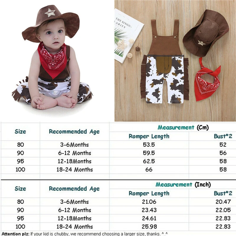 UKNewborn/Одежда для маленьких мальчиков и девочек Карнавальный комбинезон с принтом без рукавов нарядное платье праздничный костюм ковбойская одежда лето