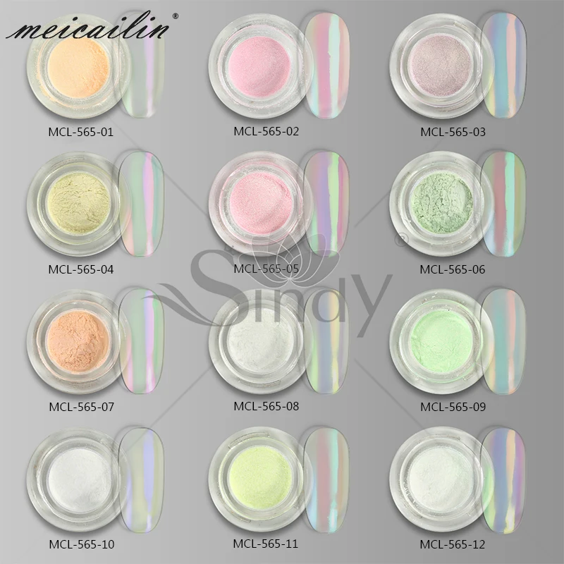 

12 Colors 0.3g/box Glitter Unicorn Aurora Nude Nail Powder Mirror Chrome Rainbow Pigment Nails Art Decoration Accessories Set