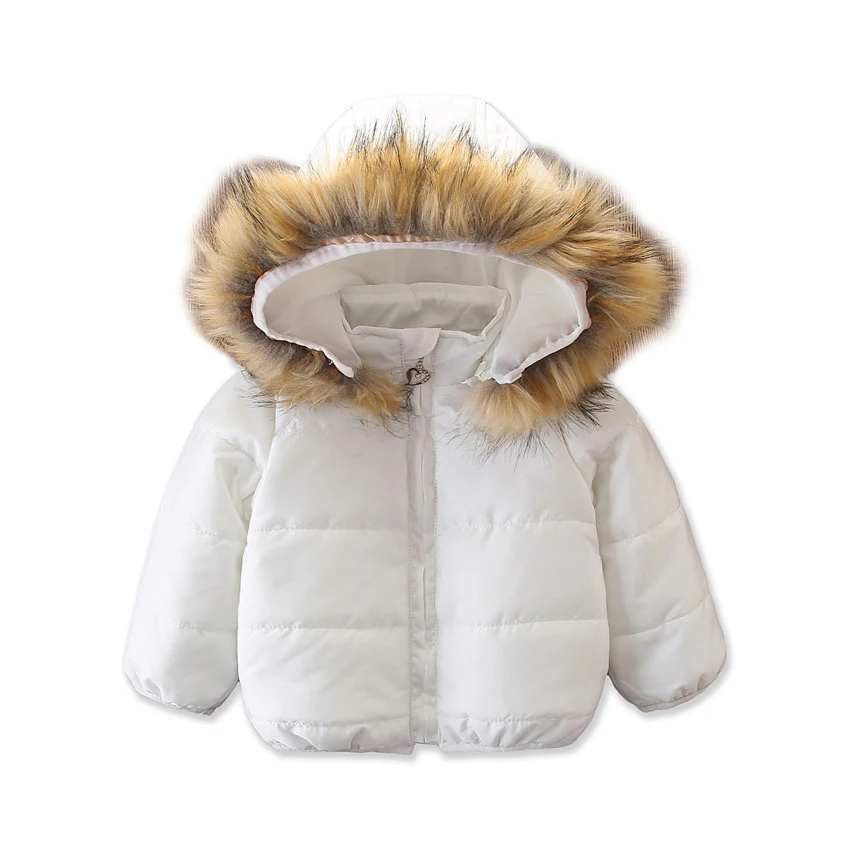 Babzapleume/Детские зимние комбинезоны, белые толстые теплые зимние куртки с меховым воротником для девочек, пальто для малышей, детская верхняя одежда, детская одежда, BC1369