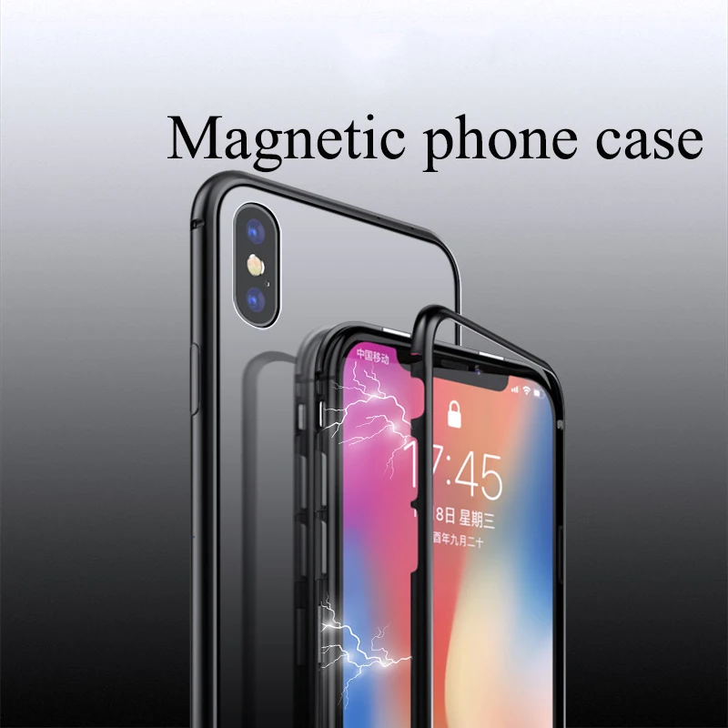 Suntaiho Magneto Magnetic Adsorption Case For iPhone 7 plus Metal Bumper + 9H Tempered Glass Case For iPhone X 8 Phone Cases Suntaiho Magneto Magnetic Adsorption Case For iPhone 7 plus Metal Bumper + 9H Tempered Glass Case For iPhone X 8 Phone Cases
