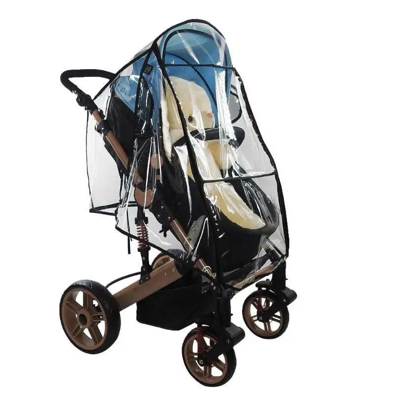 Universal Baby Stroller Rain Cover Kids Waterproof Windproof Zipper Open Pushchairs Dust Shield