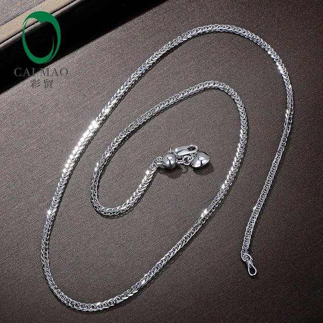 Caimao-collar cadena oro blanco 18kt para mujer, 18 ", alrededor de 45cm, al por mayor - AliExpress