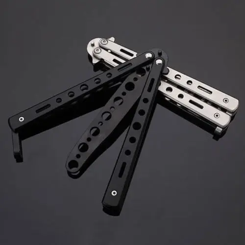 Fixmee 2017 New Hot Stainless Steel Balisong Trainer Training Practice Butterfly Style Dull Blade Knife Tool High Quality