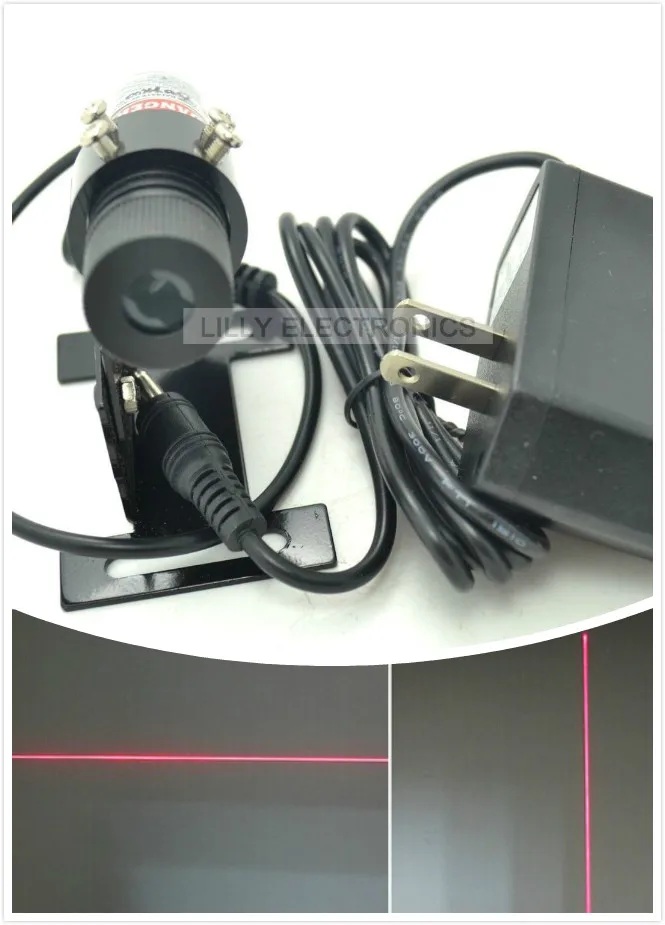 

Industrial Red Laser Line Locator Module Focusable 650nm 100mW 22x70mm 5V DC w/US Plug and adjustable heatsink