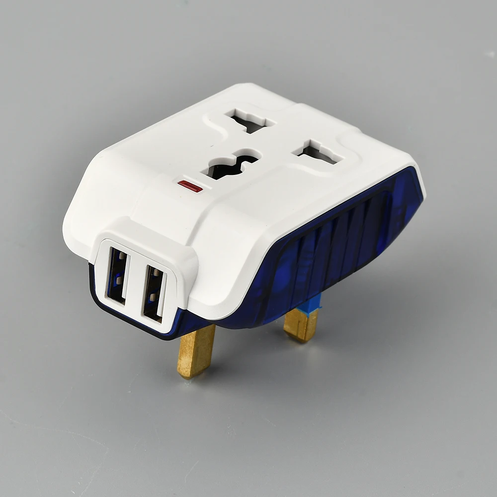 

Cognag 5V 2.1A Electric Dual USB Charger Adapter UK Plug Plug-in Wall Socket Charging Power Switch Outlet Home Travel