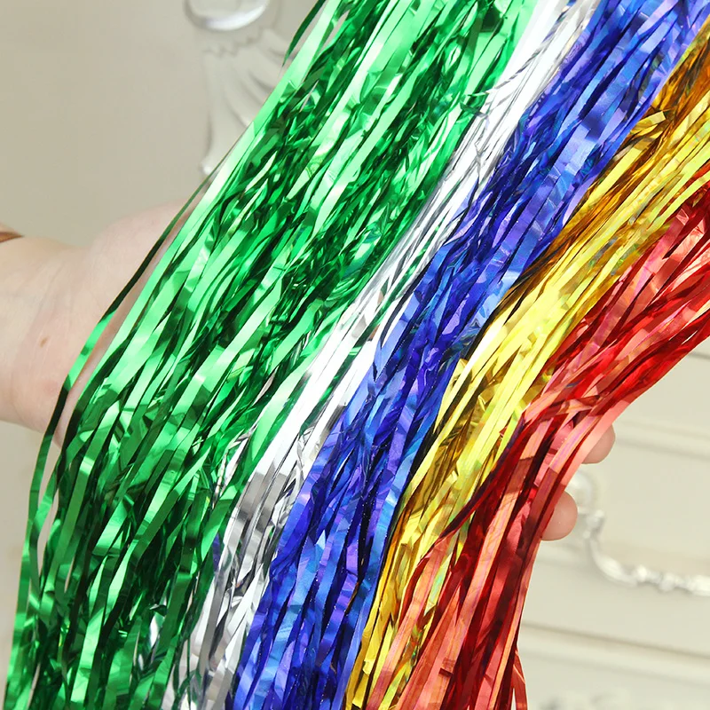 New 90cm Gold Foil Fringe Curtain Tinsel String Shiny Shimmer Party