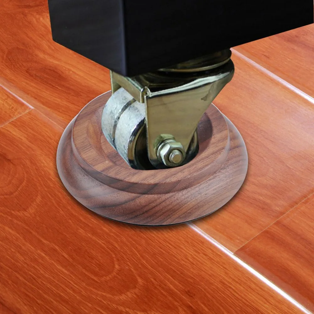 4 Pcs Black Walnut Piano Caster Cups Universal Round Cup Wood 4 Pcs Black Walnut Piano Caster Cups