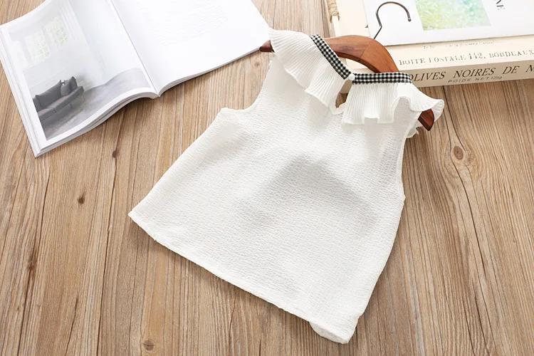 New Girls Clothing Set 2019 Summer Girls Clothes Kids Vest + Plaid Shorts 2PCS Suits For Girls Clothes Outfits 3 4 5 6 7 8 Years (11)