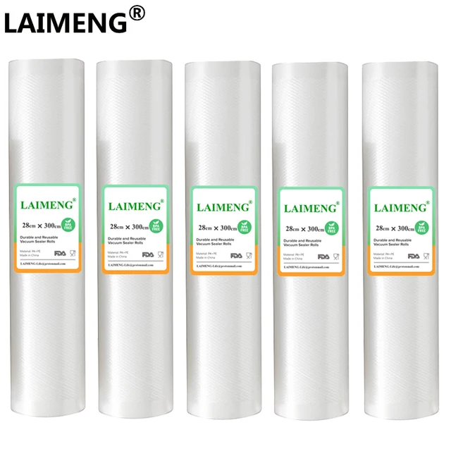 Vacuum Bags For Food 5 Rolls 28 300cm Sealing Fresh Vacuum Bags For Food 5 Rolls 28 300cm Sealing Fresh Saver Packaging